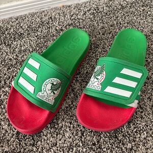 Adidas Men’s Slide‎ Sandals - Green and Red Mexico